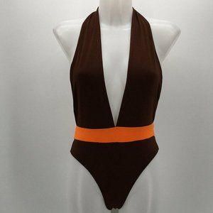 LUZ Brown -Orange One-Piece Swimsuit Size S-L